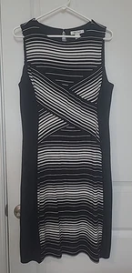 Vestido para mujer White House Black Market talla XL negro blanco a rayas elástico ver fotos - Imagen 1 de 12