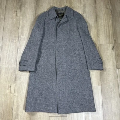 Abrigo de invierno Phillippe Vartin para hombre 100 % lana 40 alto diseño espiga trinchera Foto 1 de 4