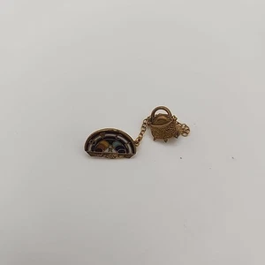 Vintage BFCL Rainbow Girl IORG Pin GF & Chained Pot Of Gold Masonic - Picture 1 of 7