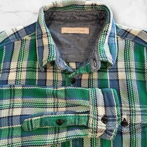 Outerknown Mens Small Button Up Plaid Flannel Chest Pockets Heavy Woven - Picture 1 of 6