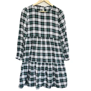 Zara Woman Karo Tartan Stufen Kleid Damen L Grün Relaxed Landhaus Klassiker - Bild 1 von 15