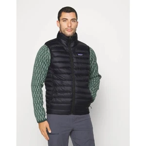 PATAGONIA Down Sweater Vest Black Puffer Quilted 800 Goose Down Fill Men's S - Picture 1 of 10