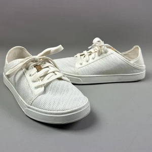 OluKai Pehuea Li Shoes Womens Size 8 White Mesh Lace Up Sneakers 20379-4R4R - Picture 1 of 10