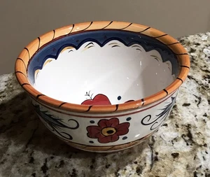 Tabletops Gallery - Small Bowl - Hand Crafted Hand Painted "Italiano" 6” - Picture 1 of 3