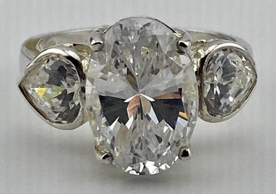 Anillo Suzanne Somers Circonio Cúbico Plata de Ley - Talla 6.5 Foto 1 de 4