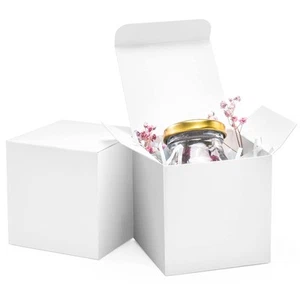 3x3x3 White Gift Boxes 50pcs Recycled Paper Cube Boxes with Lids for Gifts, C... - Picture 1 of 6