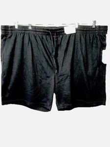 Stylus 8" Mens Black Fleece Jogger Shorts Size 6XL Side Pockets NEW - Picture 1 of 6