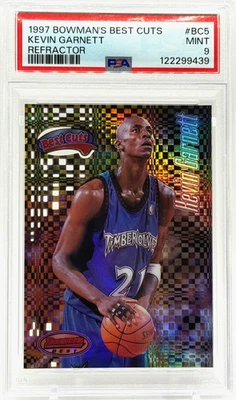 1997-98 Bowman's Best Cuts Kevin Garnett refractor PSA 9 como nuevo Timberwolves Foto 1 de 2