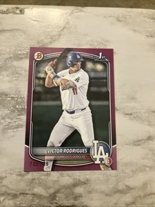2025 Bowman Victor Rodrigues #BP-45 Fuchsia /299 Los Angeles Dodgers - Bild 1 von 2