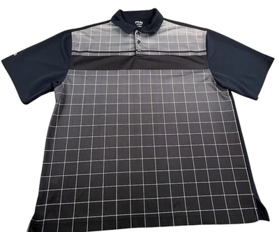 PING Golf Polo Shirt Men Large Blue Grid Performance Dynamics Short Sleeve Check - Image 1 of 4