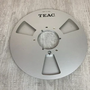 Vintage 10.5'' 1/4 Teac, Silver Light Metal Aluminum Reel to Reel Tape Reel - Picture 1 of 6