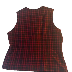 Vintage Eddie Bauer Women's Size XXL Wool Button Up Plaid Vest Lined Sleeveless - Picture 1 of 7