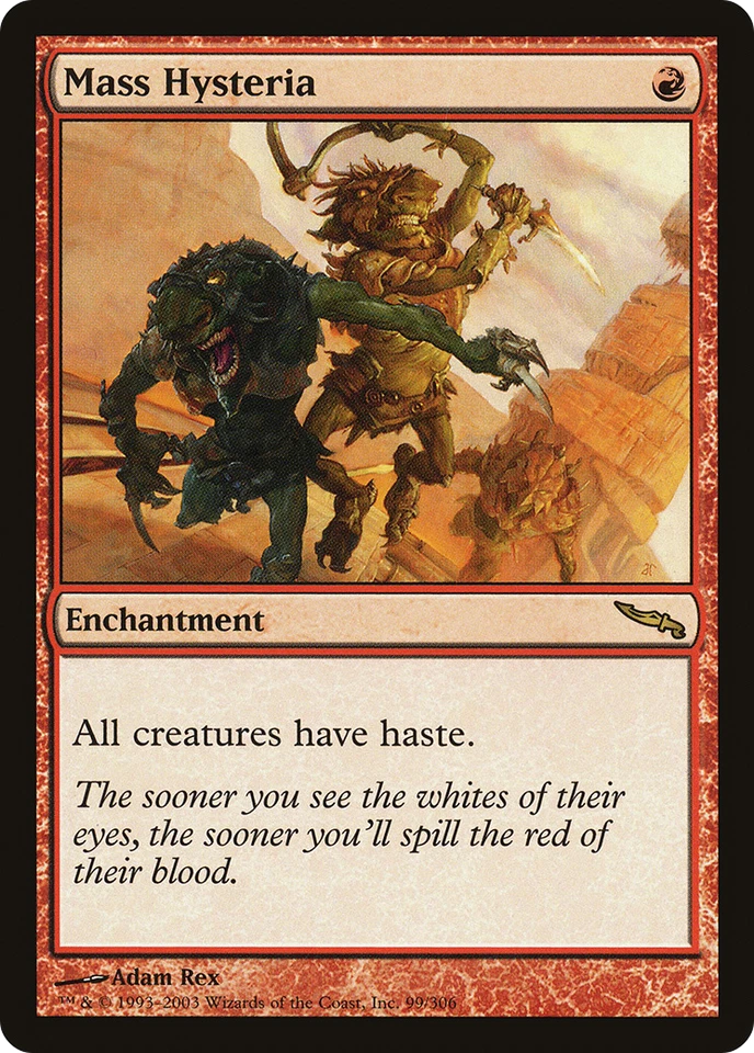 Mass Hysteria #99 (MP) Mirrodin MRD Magic MTG - Image 1 of 1