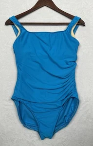 Traje de baño Miraclesuit de una pieza talla 12 azul adelgazante acanalado forrado con aros - Imagen 1 de 12