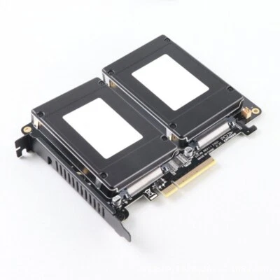 U.2 SSD to PCIe X8 Adapter PCIE 4.0 to Dual 2x U.2 SFF-8639 Disk Riser Card 2025 - Image 1 of 4
