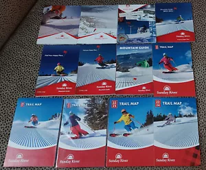 SUNDAY RIVER Maine ME 12 Diferentes Esquí ESQUÍ TRAIL MAP Lote Colección 2005-2023 - Imagen 1 de 1