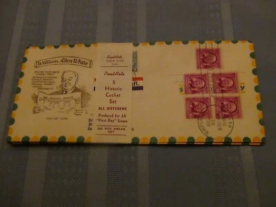 US # 960 W.A. White 3 Cent Set Of 5 Pent Arts Cachet Spec Del FDC W/Label  #10  - Image 1 of 4