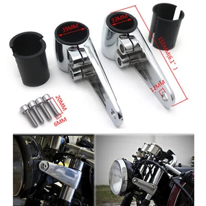 Chrome billet Aluminum Headlight Fork Mounting Brackets For 35mm 39mm 41mm Forks - Picture 1 of 8