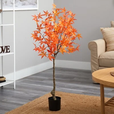 Árbol artificial otoño arce otoño 4' decoración oficina hogar. Venta al por menor $134. Foto 1 de 3