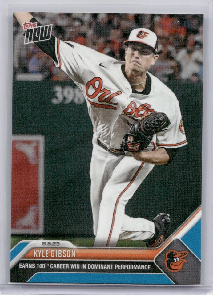 🟦 KYLE GIBSON 100th Career Win AZUL 42/49 Baltimore Orioles 2023 Topps Now #659 Foto 1 de 2