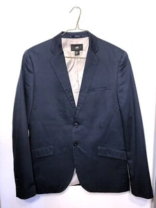 H&M Navy Blue Sports Coat Blazer Jacket Size 42R - Picture 1 of 4