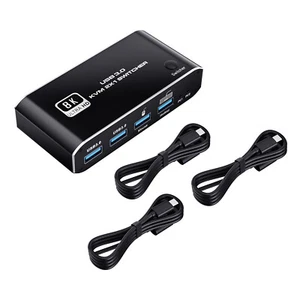 HDMI 2.1 KVM Switch 2X1 4K 120Hz 8K Dual Port USB 3.0 KVM Switcher with Hotkey - Afbeelding 1 van 15