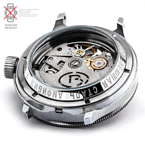 VOSTOK Uhr Glasboden SAPHIR 10 ATM für Taucheruhr Edelstahl no Lünette Bezel - Bild 1 von 5