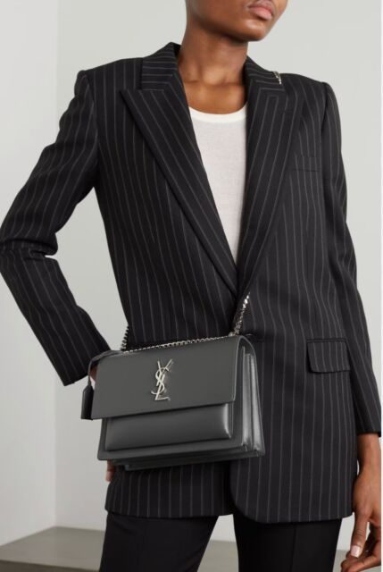 SAINT LAURENT Sunset medium leather cross-body bag BLACK – Top Quality Yves Saint  Laurent Bags Shop