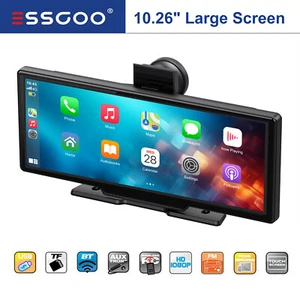 10.26" Portable Carplay Large Screen Android Auto Car Stereo SAT NAV BT Dash Cam - Picture 1 of 12