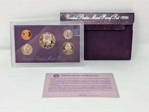 Set di prove Stati Uniti monete 1991 COA - Foto 1 di 5