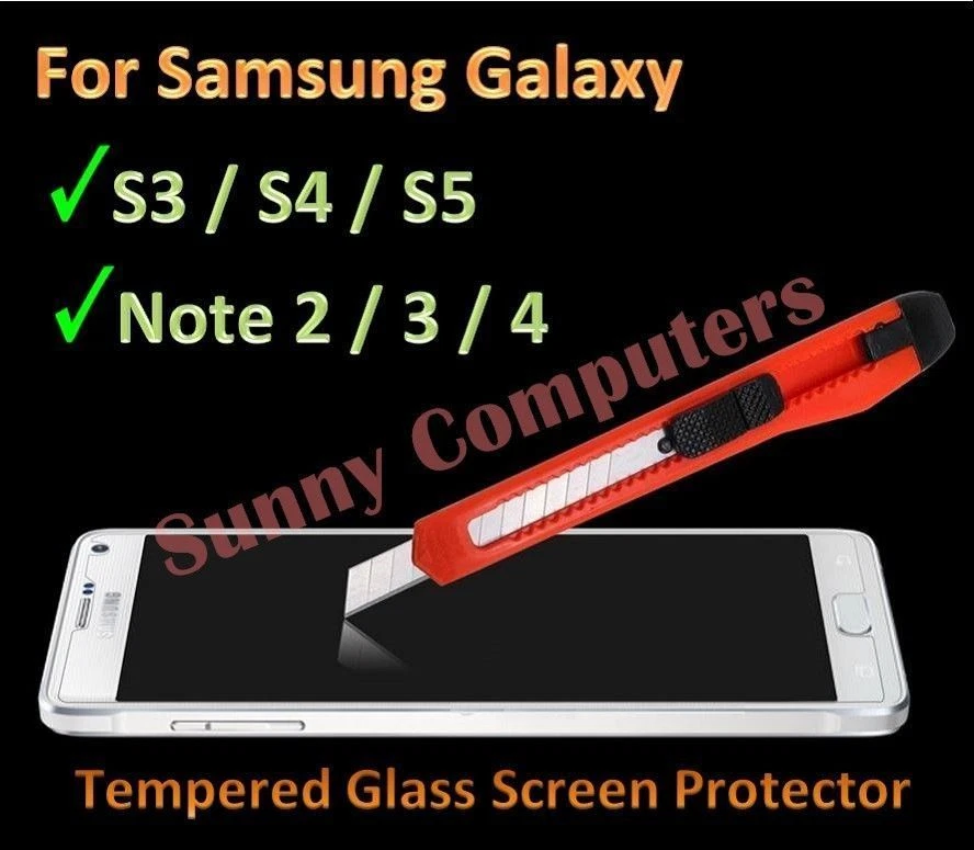 15x Tempered Glass Screen Protector for Samsung Galaxy Note 4 3 i9505 i9507 AU - Image 1 of 2
