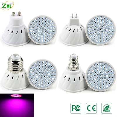 E27/GU10/MR16 48/60/80 LED Grow Lights Full Spectrum Plant Bulb Hydroponic Lamp - Image 1 of 4