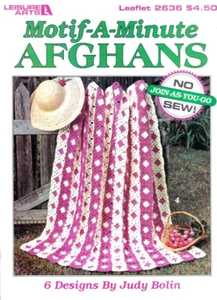 Leisure Arts Leaflet #2636 Motif-A-Minute Afghans 6 Designs by Judy Bolin 1994 - Picture 1 of 4