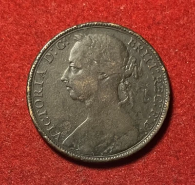 Great Britain Penny 1891 Bronze Coin KM#755 T6460 - Image 1 of 2