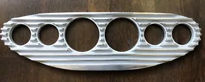 Hot Rod Gasser Rat Rod Finned Aluminum 6-Gauge Dash Panel 3-3/8 Inch & 2-1/16 - Picture 1 of 3