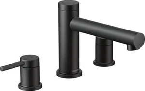 Moen T393 Deck Mounted Roman Tub Filler Trim - Black - Picture 1 of 2