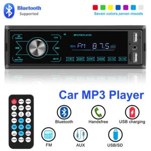 Reproductor MP3 Bluetooth con audio estéreo para automóvil de un solo 1 DIN - Picture 1 of 18