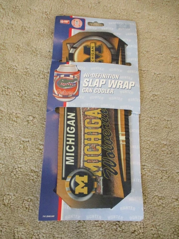 University of Michigan Wolverines NCAA Slap Wrap Can Cooler Can Koozie * Cover