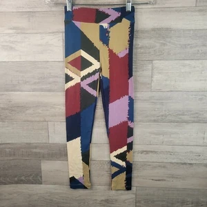 LuLaRoe Leggings Girls Large Extra Large Pink Red Blue Geometric Pattern Youth - Picture 1 of 7