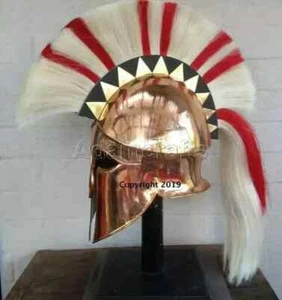 18 gauge Steel Copper Coated Medieval Greek Corinthian Helmet Spartan Christmas - Picture 1 of 3