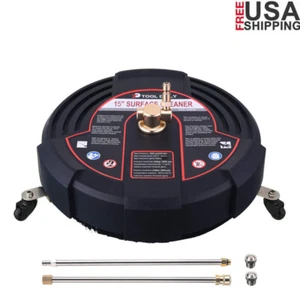 15 Inch Pressure Washer Surface Cleaner Attachment with Wheels 3600 PSI Black - Picture 1 of 10