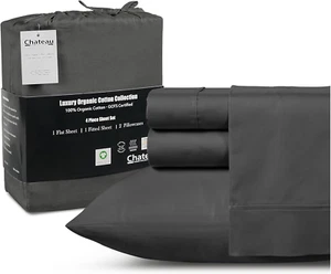 King Sheets- 100% Organic Cotton Sheets King Size Bed Sheets - GOTS Certified 30 - Picture 1 of 8