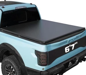 Soft Roll-Up Tonneau Cover For 07-24 Chevy Silverado GMC Sierra 1500 2500 3500 - Picture 1 of 8