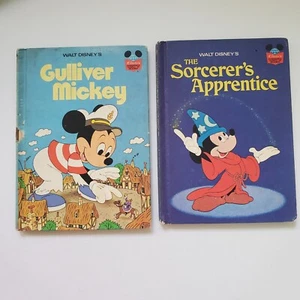 Vintage Disney Wonderful World of Reading Books Lot of 2 Hardcover Mickey Mouse - Picture 1 of 11