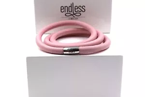Endless Bracelet Rose Leather Triple with Silver clasp 8.0 inch - Picture 1 of 1