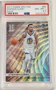 Panini Spectra #85 Wave Prizm 2017-18/9 PSA (POP 1) White Sparkle Stephen Curry - Imagen 1 de 2