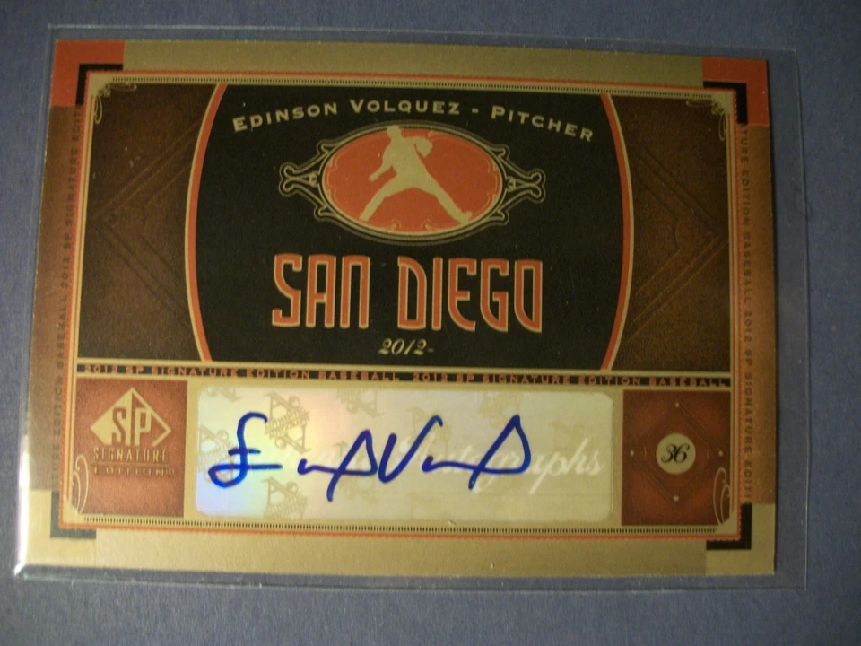 EDINSON VOLQUEZ 2012 SP Signature Edition AUTO #SD4 Padres, Reds, Pirates - Image 1 of 1