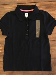 Gap Kids Girls Uniform Polo Shirt 6-7 small Navy Blue Short Sleeve NWT - Picture 1 of 4