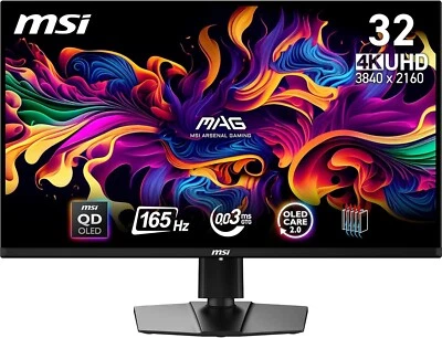 MSI MAG 321UP QD-OLED 31.5" Monitor Widescreen QD OLED 3840x2160 0.03ms 165Hz - Image 1 of 4