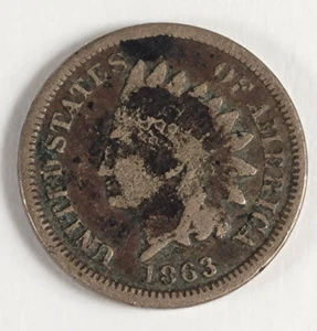1863 P Indian Head Cent / Penny *G - GUT* **GRATIS VERSAND** - Bild 1 von 3